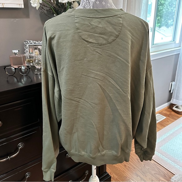 American Eagle Green Daisy Embroidered Crewneck Sweatshirt Size XL - Picture 6 of 15